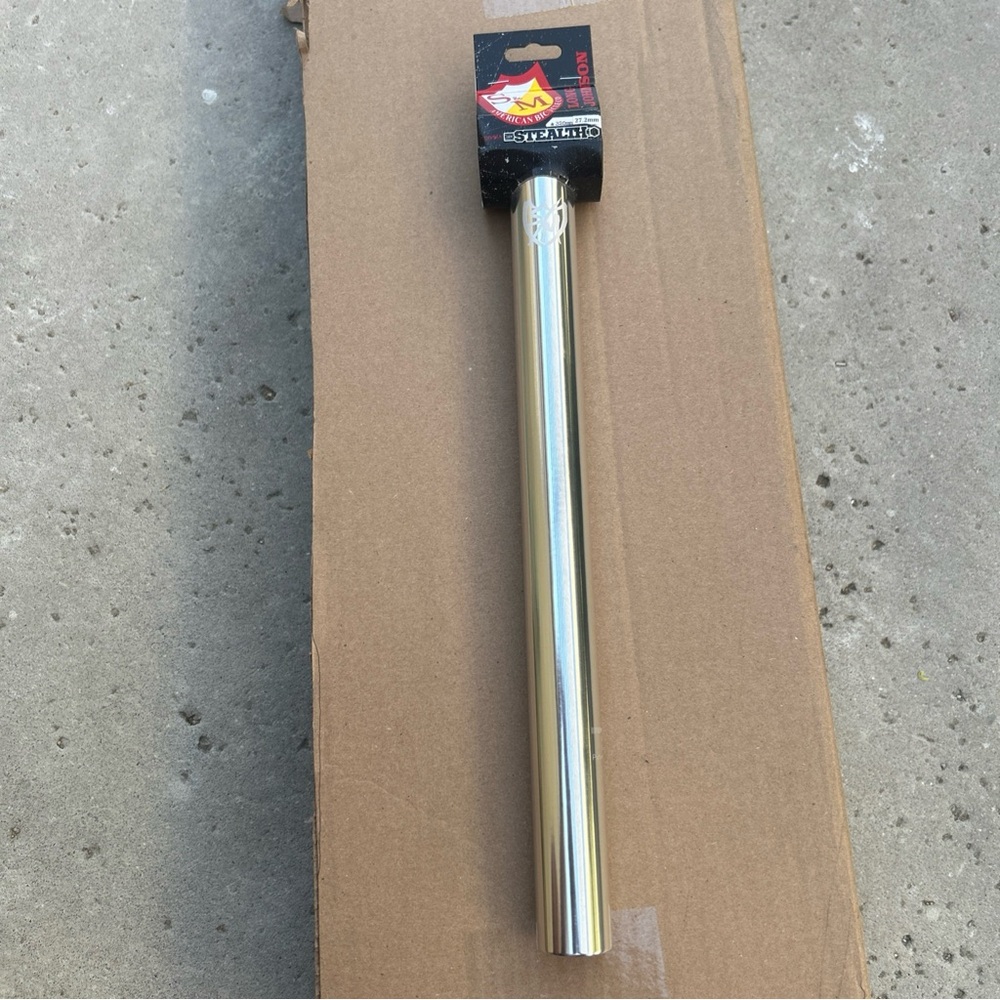 S&M BMX BIKE STEALTH LONG JOHNSON 27.2mm POLISHED PIVOTAL SEAT POST 320mm LONG